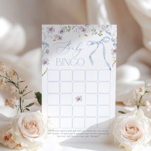 Blue Bow Blommigt Baby Bingo Baby duschspel