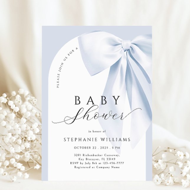 Blue Bow Boy Arch Baby Shower Inbjudningar (Skapare uppladdad)