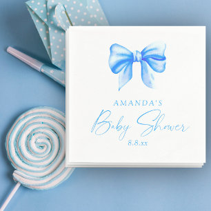 Blue bow Boy Baby-dusch Pappersservett