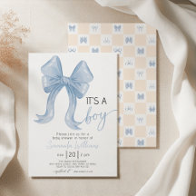Blue Bow Boy Baby Shower