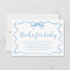 Blue Bow Boy Ribbon Baby Shower Bokar för Baby Inbjudningar