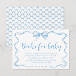 Blue Bow Boy Ribbon Baby Shower Bokar för Baby Tilläggskort