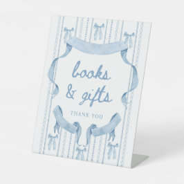 Blue Bow Boy Shower Bokar and Gifts Sign