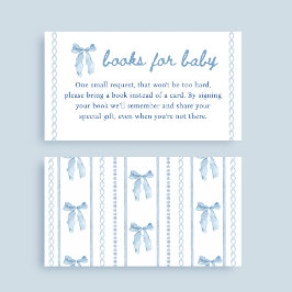 Blue Bow Boy Shower Bokar för Baby Tilläggskort