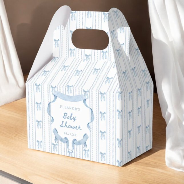 Blue Bow Boy Shower Tack Presentaskar (Skapare uppladdad)