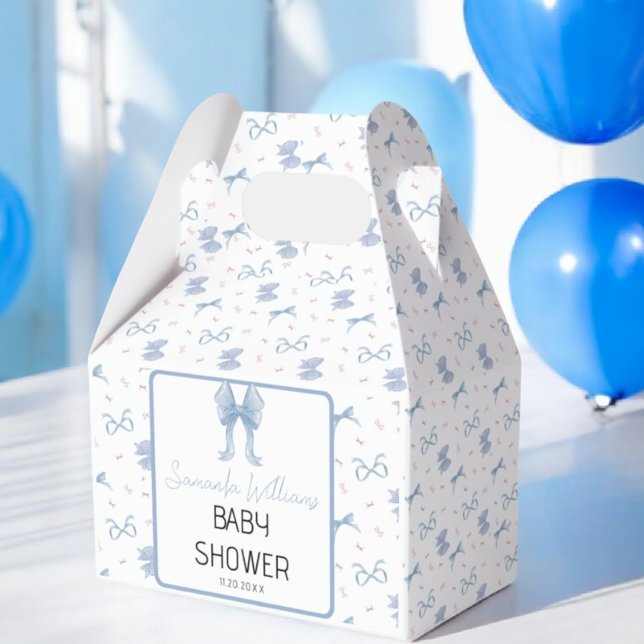 Blue Bow Boy Shower Watercolor Presentaskar (Skapare uppladdad)