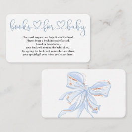 Blue Bow Chic Boy Shower Bokar för Baby Card Tilläggskort
