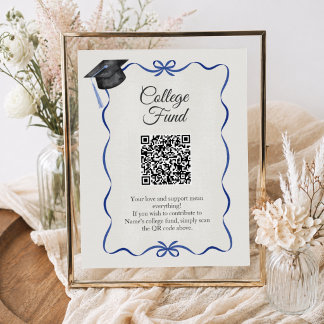 Blue Bow College Fund Examen QR-kod Poster