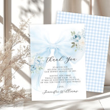 Blue Bow Coquette Baby i Bloom Boy Shower