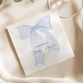 Blue Bow Coquette Baby Shower Pappersservett