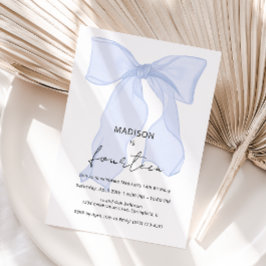 Blue Bow Coquette Birthday Inbjudningar