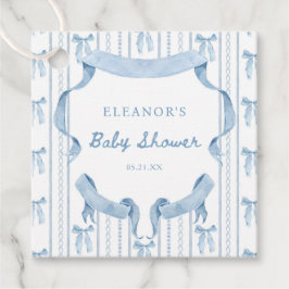 Blue Bow Coquette Blue Boy Shower Gåvor Etiketter