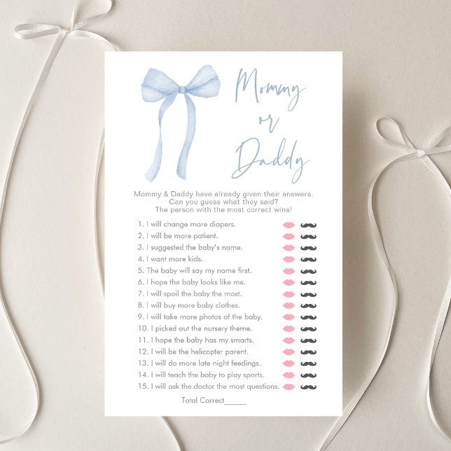 Blue Bow Coquette Boy Mamma eller pappa Game (Skapare uppladdad)