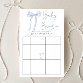 Blue Bow Coquette Boy Shower Bingo Game