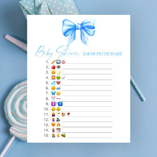 Blue bow duscha emoji Pictionary-spel