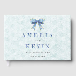 Blue Bow Engagement Invitation – Japanese Style Gästböcker