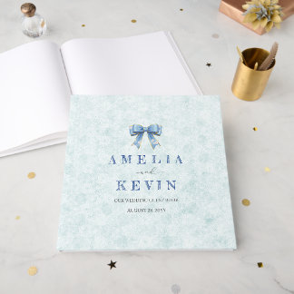 Blue Bow Engagement Invitation – Japanese Style Gästböcker