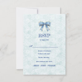 Blue Bow Engagement Invitation – Japanese Style OSA Kort