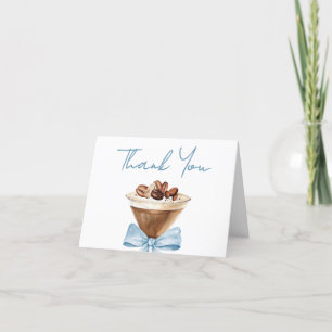 Blue Bow Espresso Martini Baby Shower Tack Kort
