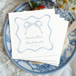 Blue Bow Gifter sig Bachelorette Party Pappersservett
