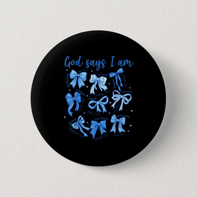 Blue Bow God Say I Am Christian Girl Women Bible V Knapp (Framsida)