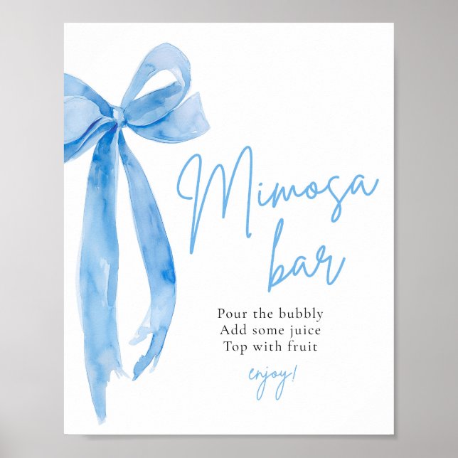 Blue Bow Hon Gifter sig Mimosa Pub-signatur Poster (Framsidan)