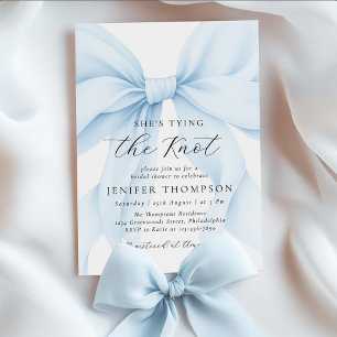 Blue Bow Hon Gifter sig Möhippa Inbjudningar