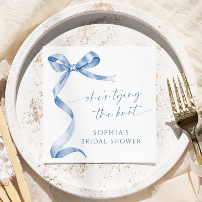 Blue Bow Hon Gifter sig Möhippa Pappersservett (Skapare uppladdad)