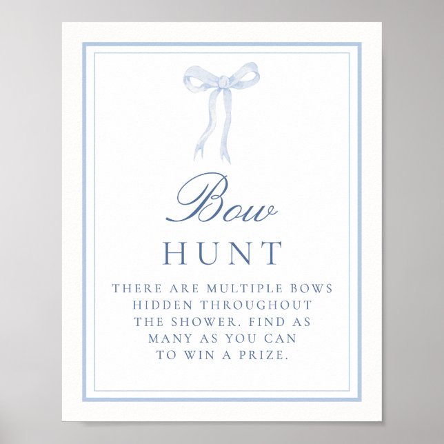 Blue Bow Hunt Coquette - hitta "Bows Game"-matchen Poster (Framsidan)