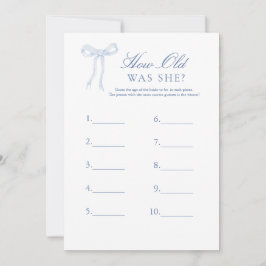 Blue Bow Hur gammal var hon som vaktade Möhippa Ga Inbjudningar