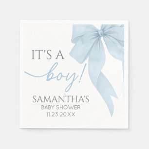 Blue Bow its a Boy Baby Shower Pappersservett