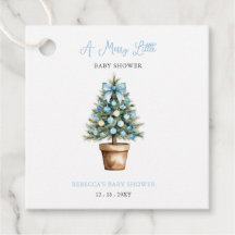 Blue Bow Julgran Merry Little Baby Shower