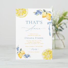 Blue Bow Lemons That's Amore Italian Bridal Shower Inbjudningar
