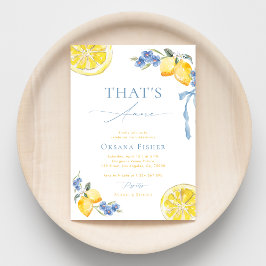 Blue Bow Lemons That's Amore Italian Bridal Shower Inbjudningar