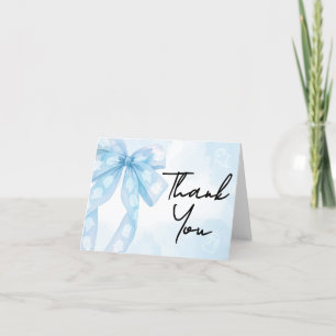 Blue Bow Little Boo Baby Shower Tack Kort