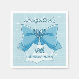 Blue Bow Magical Girl Birthday Pappersservett