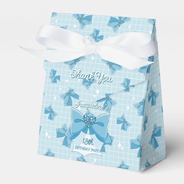 Blue Bow Magical Girl Birthday Presentaskar (Framsidan Sidan)