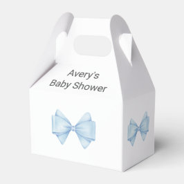Blue Bow Modern Boy Baby Shower Presentaskar