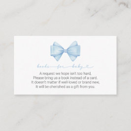 Blue Bow Modern Boy Shower Bokar för Baby Tilläggskort