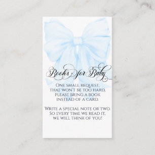 Blue Bow Modern Elegant Boy Shower Bokar Tilläggskort
