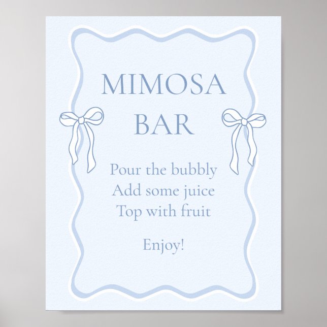 Blue Bow Möhippa Mimosa Pub Poster (Framsidan)
