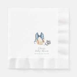 Blue Bow Pacifier Baseball Sport Baby Shower  Pappersservett