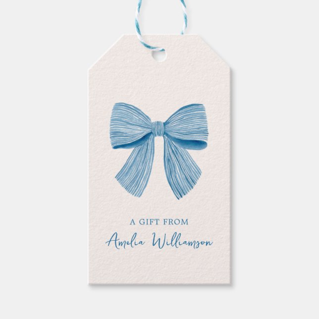 Blue Bow Personalized Classic Preppy A Gift From Presentetikett (Framsidan)