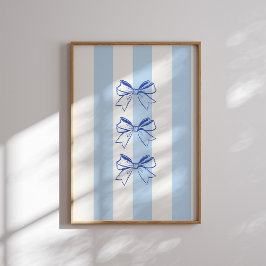 Blue Bow Rand Mönster Poster