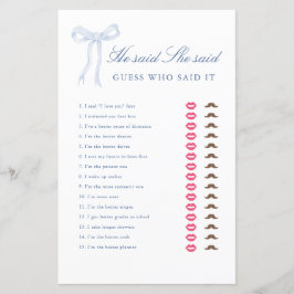 Blue Bow sa att hon sa Möhippa Game