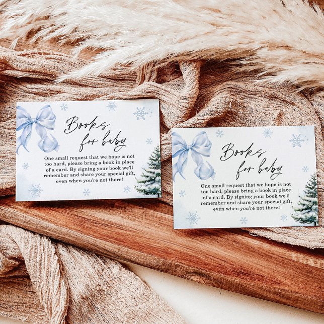 Blue Bow Snowflake Baby Shower Bokar för Baby Card Inbjudningar (Skapare uppladdad)