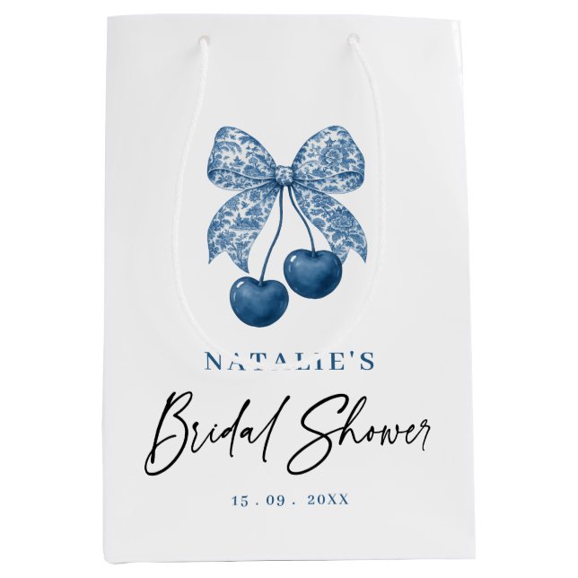 Blue Bow Something Blue Bridal Shower Favor Bags (Framsidan)