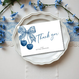 Blue Bow Something Blue Theme Bridal Shower Tack Kort