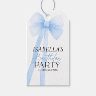 Blue Bow Tack Presentetikett