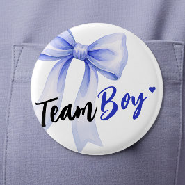Blue Bow Team Boy Ribbon Cute Baby Shower Knapp